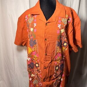 Men’s Mexican Handmade Style Size L Button Down Shirt Target Latino Heritage